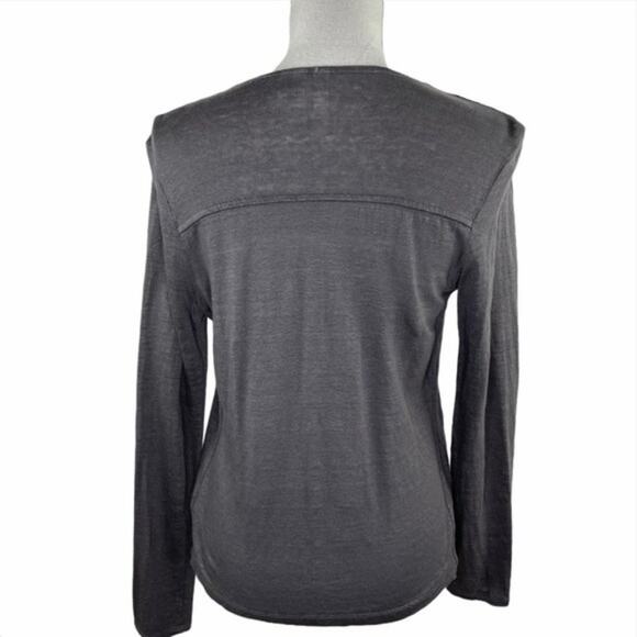 Artisan NY Fly Away Linen Cardigan Sweater Open Front Gray Lightweight Size L - Picture 6 of 8